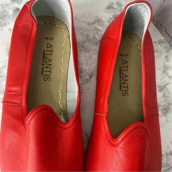 Atlantis Men's Red Slip On Shoes Size 13 Turkish Peru Handmade Leather - Picture 7 of 9